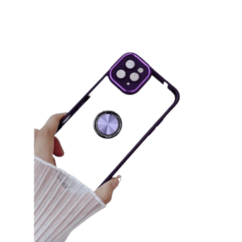 Funda for Xiaomi Poco X5 Pro 5G Transparente Cromado Morado Antishock Resistente a Caídas y Golpes