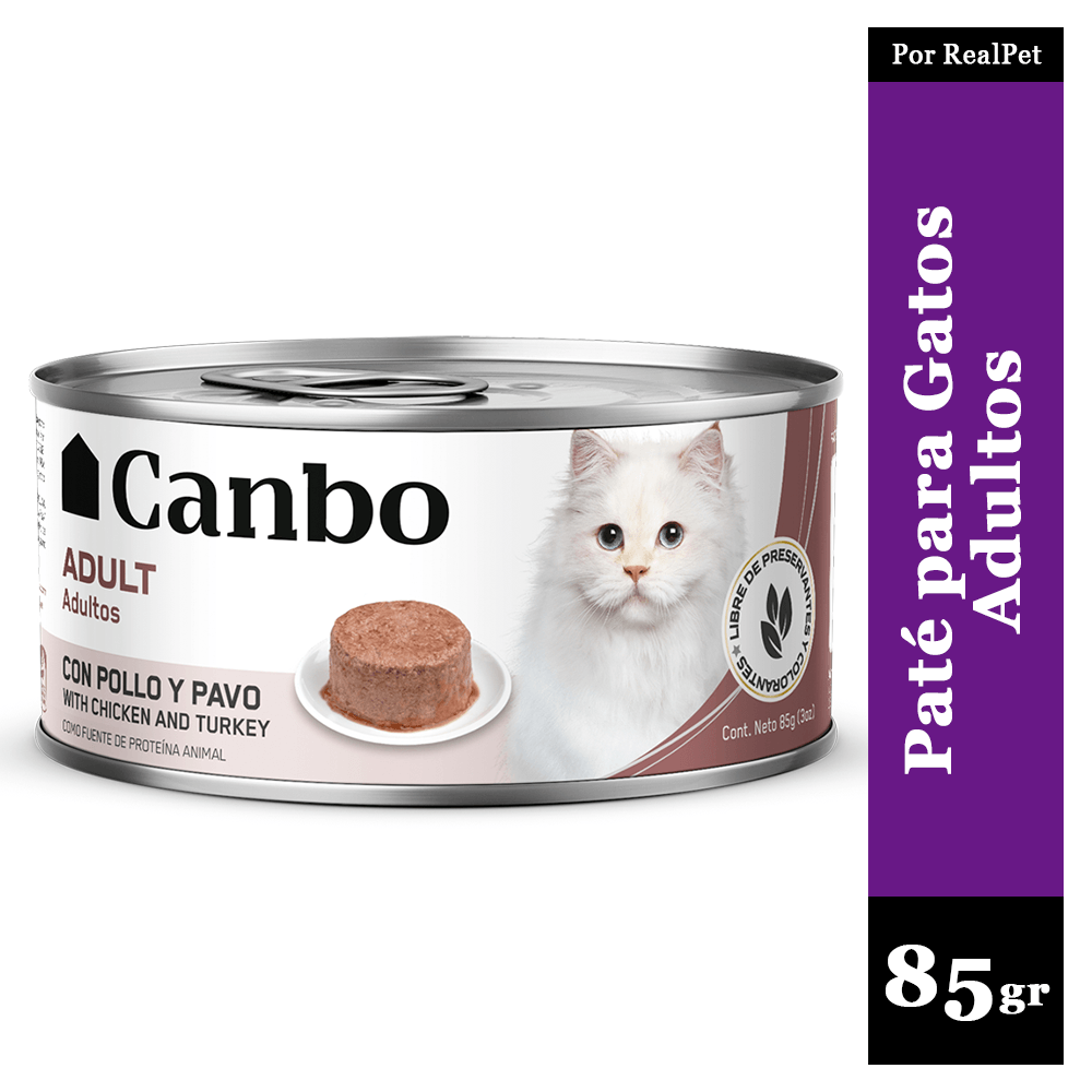Paté para Gato Adulto Canbo Pollo y Pavo 85 gr
