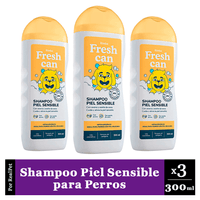 Pack x3 Shampoo para Perros Fresh Can Piel Sensible Frasco 300 ml