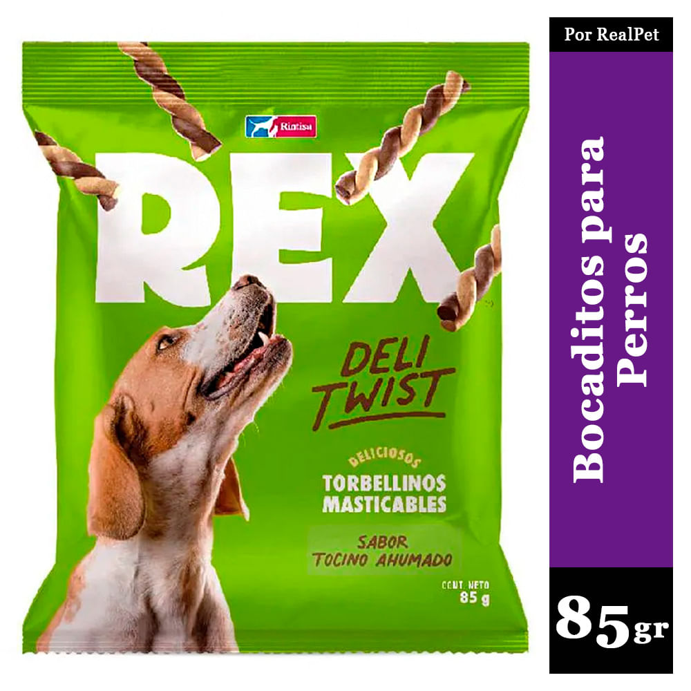 Bocaditos Rex Deli Twist Perros Sabor Tocino Ahumado 85 gr