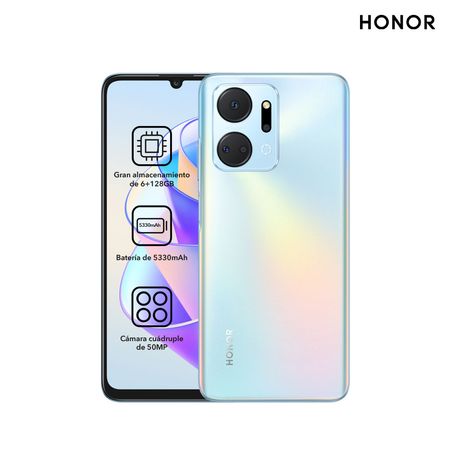 Smartphone HONOR X7a Plateado 6GB+128GB Dual Sim