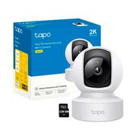 Cámara de Seguridad Tp-Link Tapo C212 2K 3MP Wi-Fi Gira 360 + Micro SD 128GB