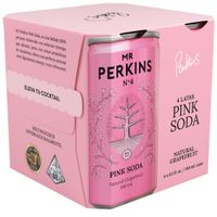 Agua Saborizada MR PERKINS Soda Pink 4 Pack Lata 180ml