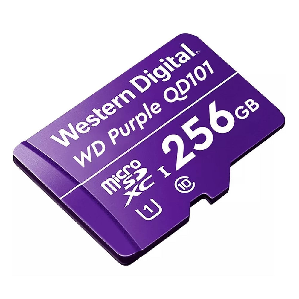 Memoria micro SD 256GB WD purpura class 10 SC QD101 camaras de videovigilancia