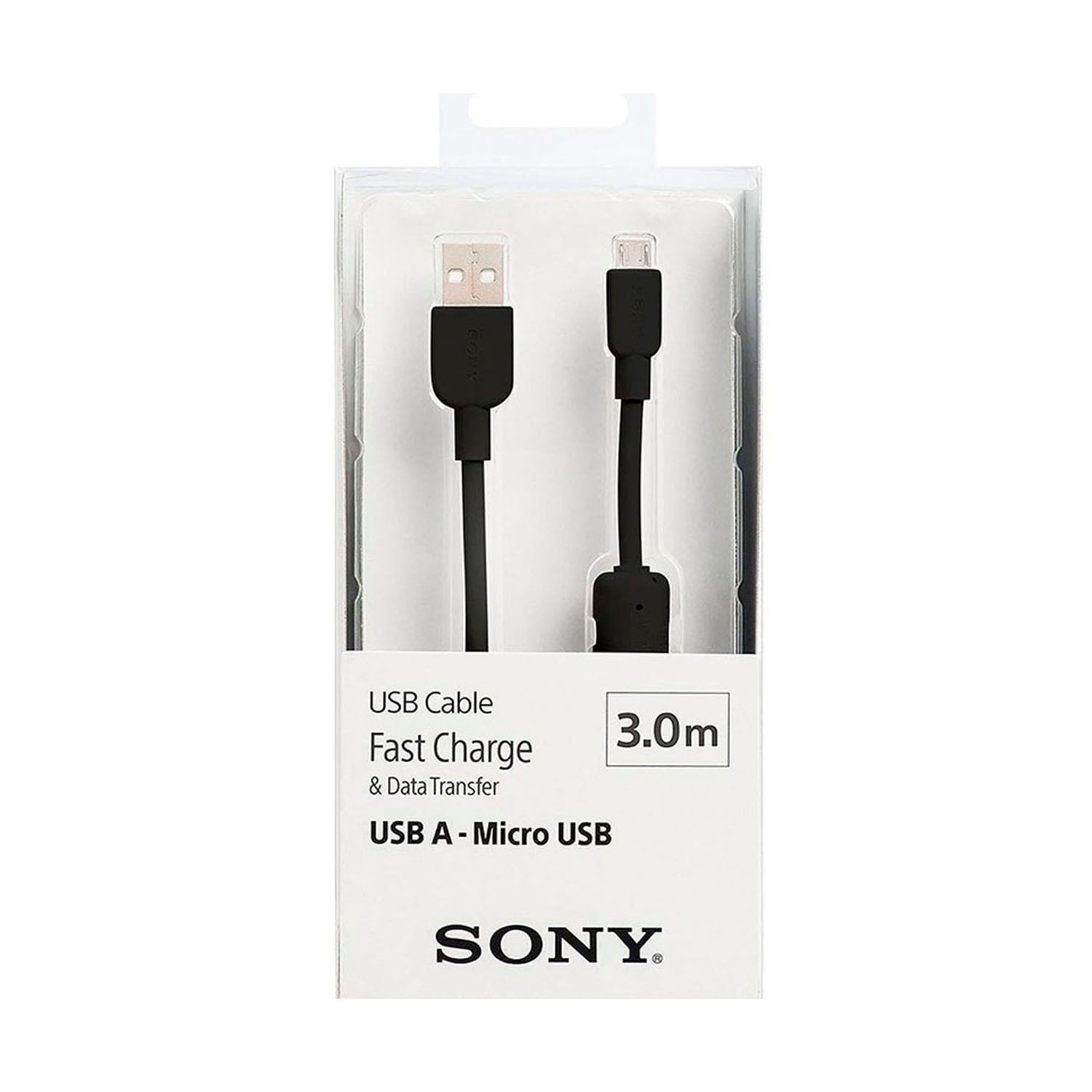 Cable Sony A-B Usb - Microusb 3M – Negro