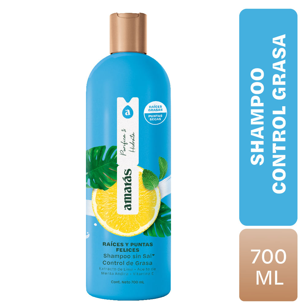 Shampoo AMARÁS Raíces y Puntas Felices Frasco 700ml
