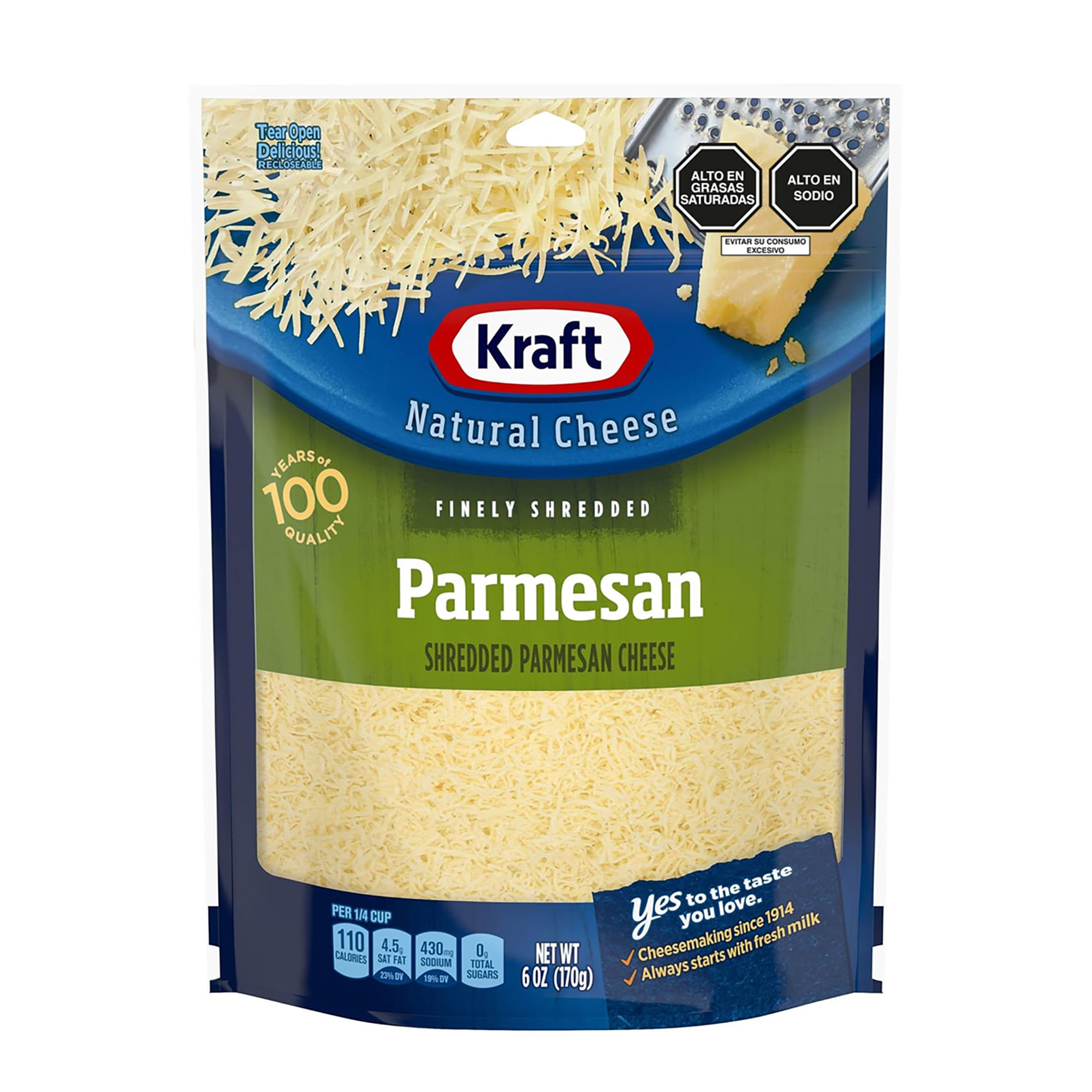 Queso Parmesano Rallado KRAFT Paquete 170g
