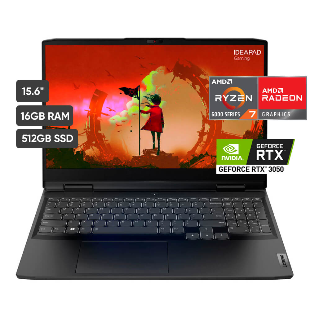 Laptop Gamer LENOVO IdeaPad Gaming 3 15ARH7 15.6"" AMD Ryzen 7 (6000 series) 16GB 512GB SSD RTX3050