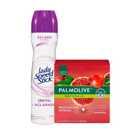 pack-desodorante-lady-speed-stick-derma-vitamina-e-aerosol-91g-jabon-en-barra-palmolive-naturals-3x120g