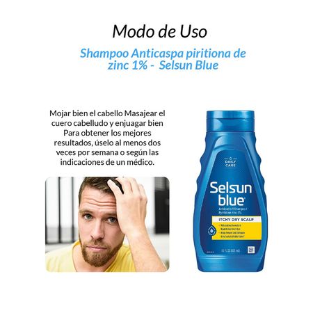 Shampoo Anticaspa piritiona de zinc 1% Selsun Blue - Supermercado