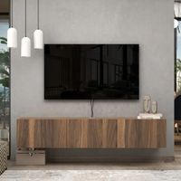 Mesa de TV Flotante Aquiles color Marrón 3 puertas TU MESITA