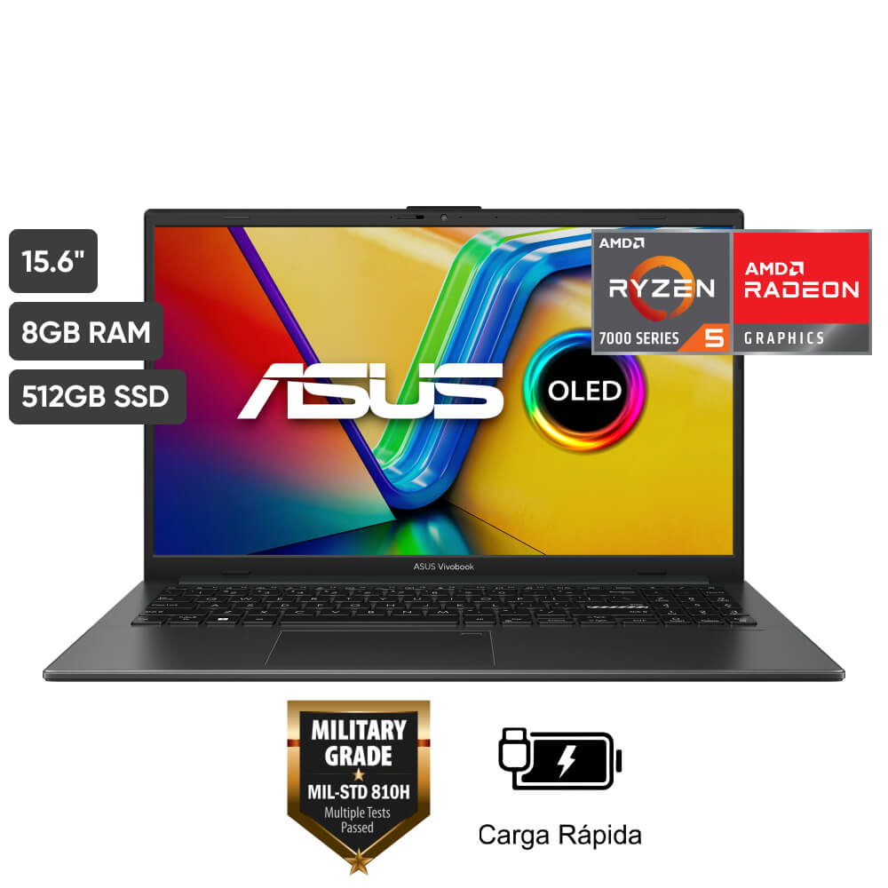 Laptop ASUS Vivobook Go 15 OLED E1504FA-L1112W 15.6"" AMD Ryzen 5 (7000 series) 8GB 512GB SSD