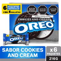 Galletas OREO Sabor Cookies & Cream Paquete 6un