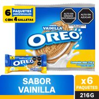 Galletas OREO Sabor Vainilla Paquete 6un