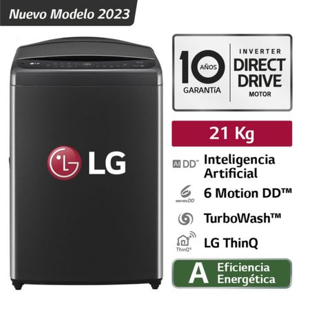 Lavadora LG WT21PBV6 21Kg Negro Plateado