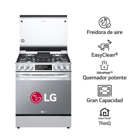 Cocina LG LRGL5845S a Gas 5 Quemadores Acero Inoxidable