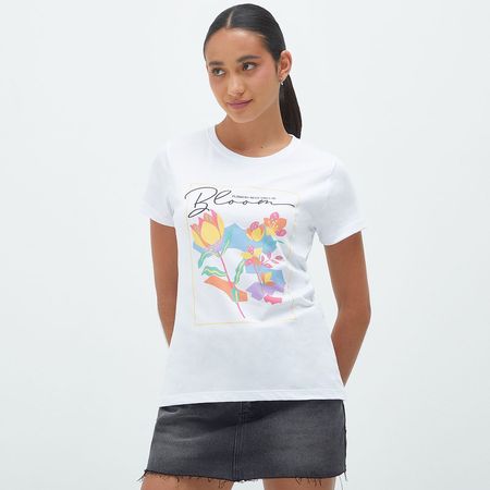 Polo Hypnotic Mujer Print Basic Regular Manga Corta BLANCO S