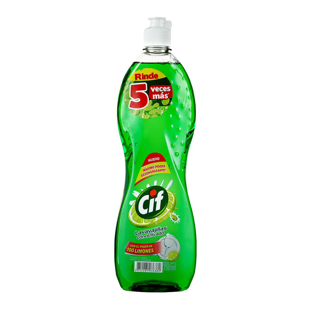 Lavavajilla Líquida Limón Cif 750 ml