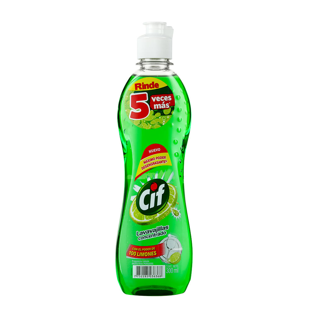 Lavavajilla Líquida Limón Cif 300 ml