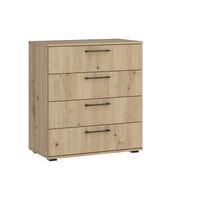 Cómoda Moderna 4 Cajones Fiori Marrón Claro R&R MUEBLES