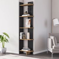 Estante Moderno Zagan Negro y Marron R&R MUEBLES