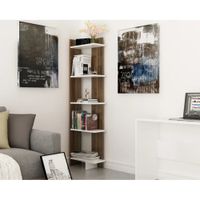 Estante Moderno Zagan Marron y Blanco R&R MUEBLES