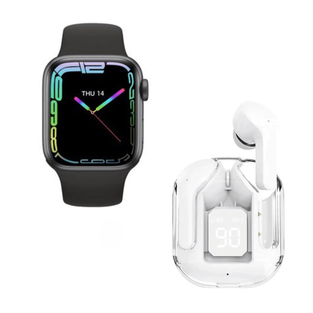 Pack Smartwatch T900 Pro Max GL Serie 9 Negro y Audífonos Air 31 Blanco