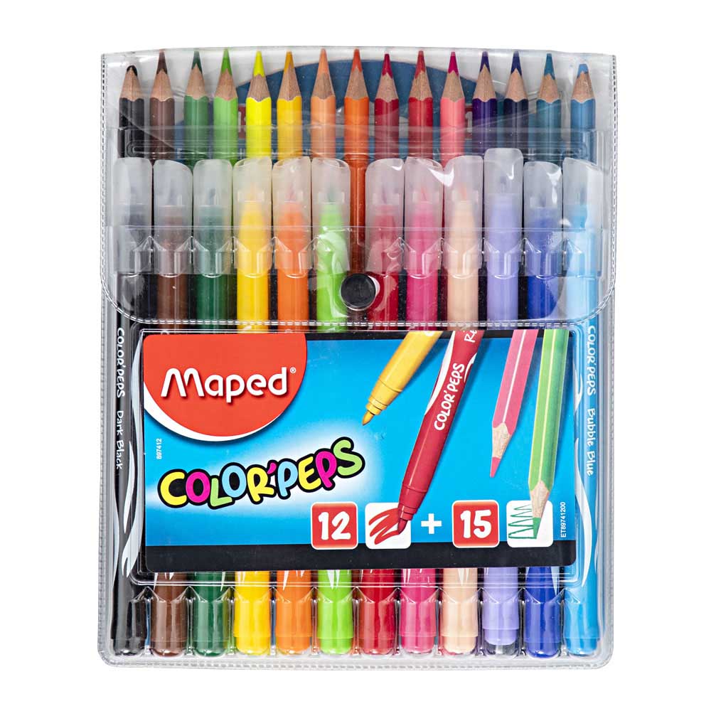 Pack MAPED Color'Peps Colores 15un + Plumones 12un ...