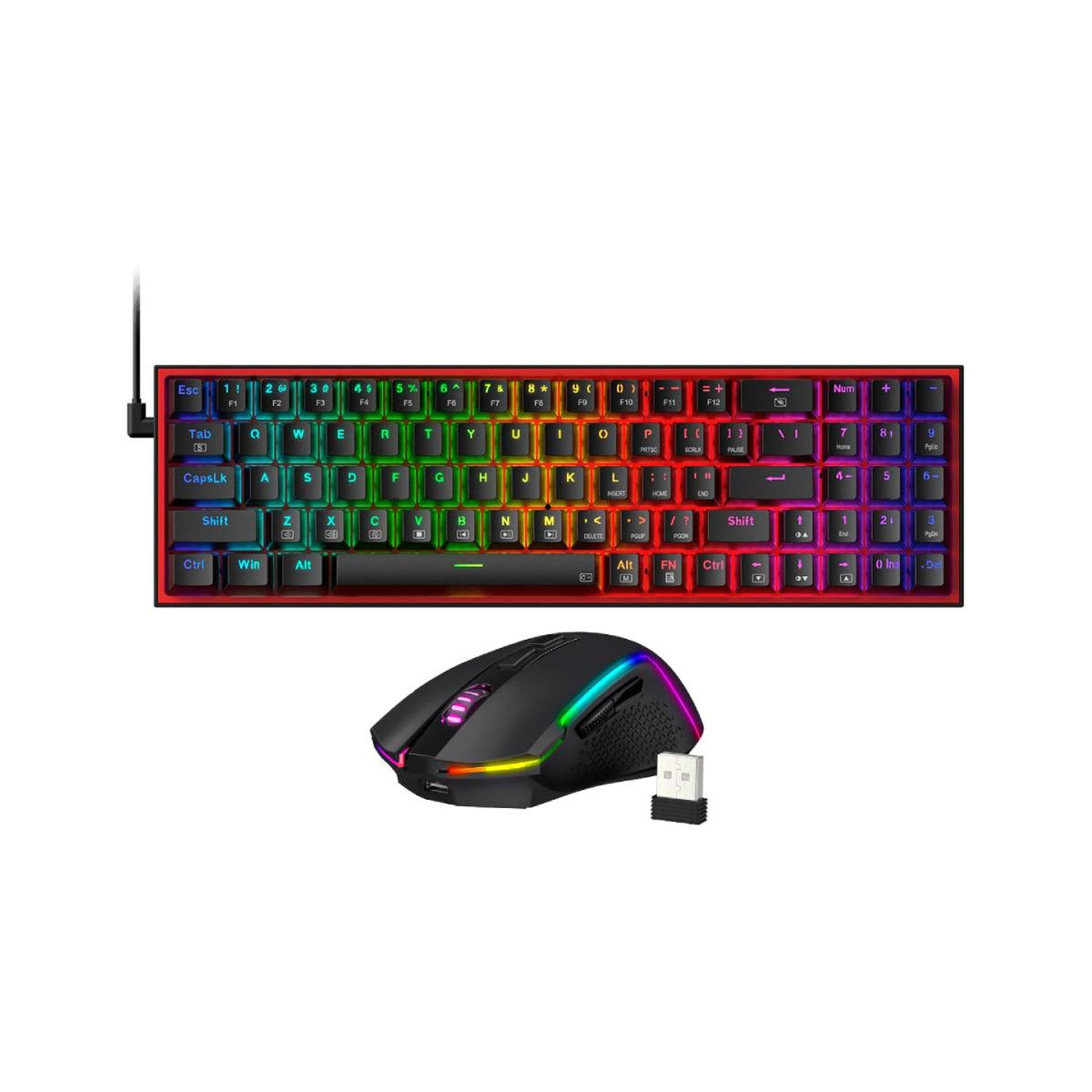 Teclado Pollux + Mouse Trident S136 Redragon Black Español