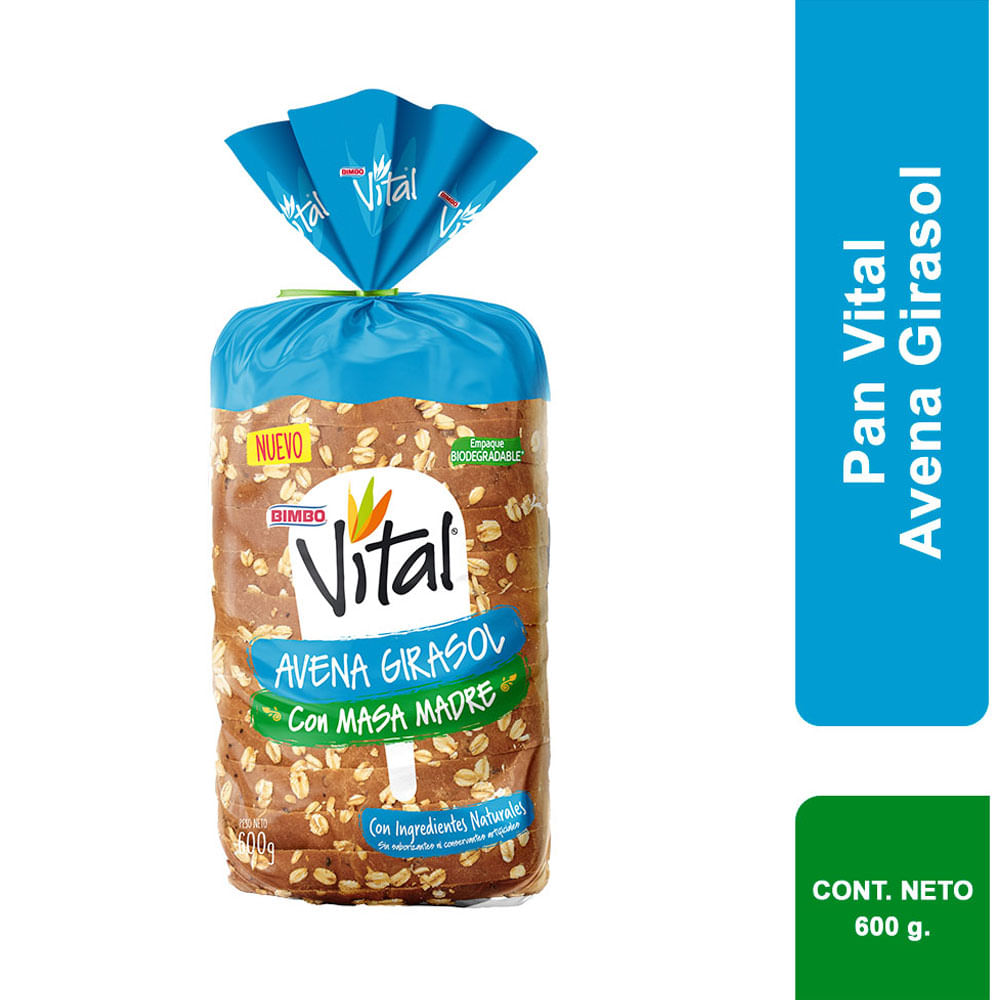 Pan de Molde Blanco BIMBO Vital de Semillas Bolsa 600g