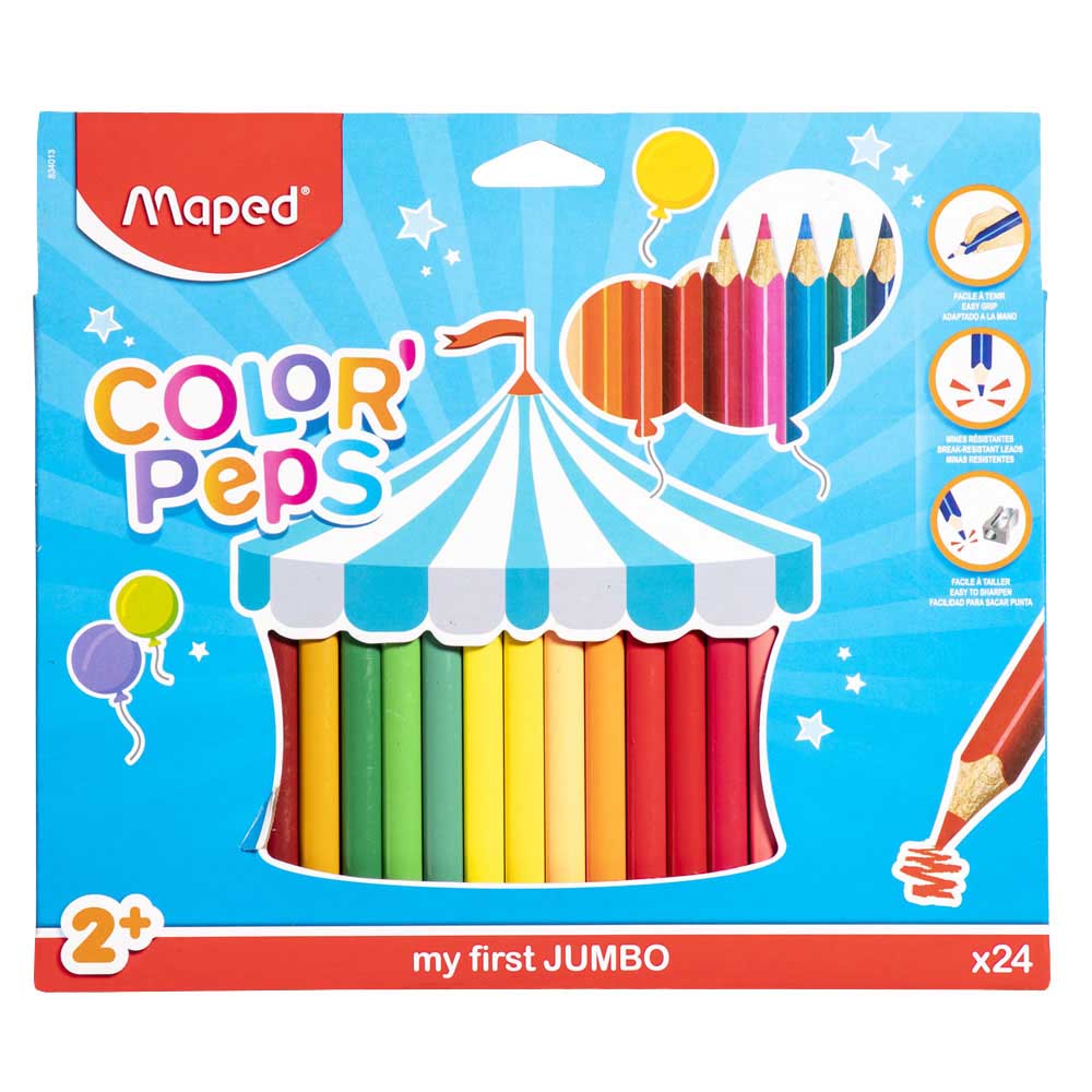 Colores MAPED Color'Peps Jumbo Caja 24un | plazaVea - Supermercado colores jumbo maped