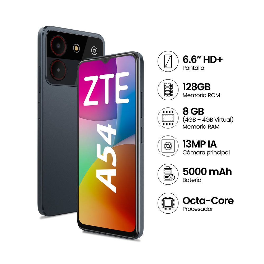 Celular ZTE BLADE A54 4GB RAM 128GB Gris