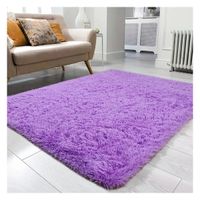 Alfombra De Felpa Piso Decorativo 150cm x 50cm Morada