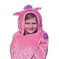Capa Manta Mágica Unicornio Con Luz LED Rosado Cobija Capucha Juguete Disfraz Genieka