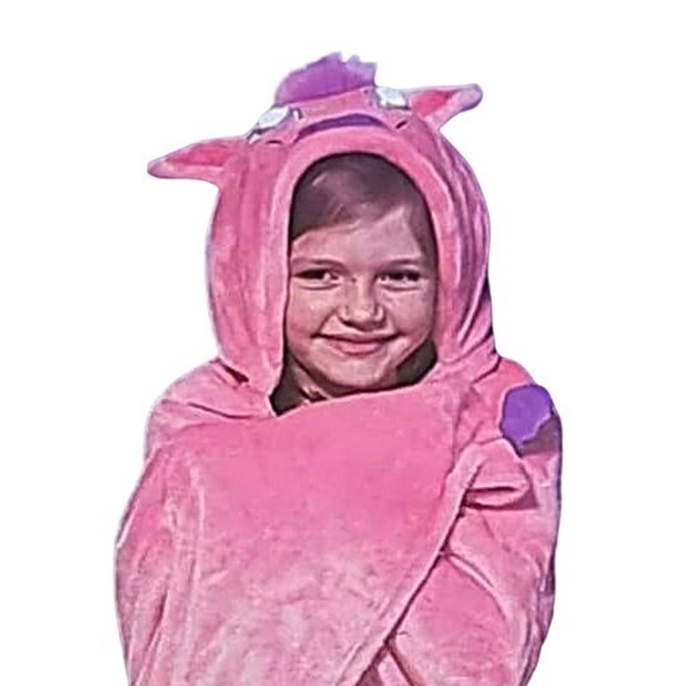 Capa Manta Mágica Unicornio Con Luz LED Rosado Cobija Capucha Juguete Disfraz Genieka