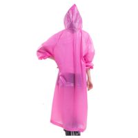 Poncho Para Lluvia Ligero Impermeable con capucha y botones Rosado