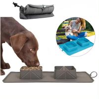 Plato Plegable de Silicona para Mascota, Viajero para Cualquier Aventura - Gris