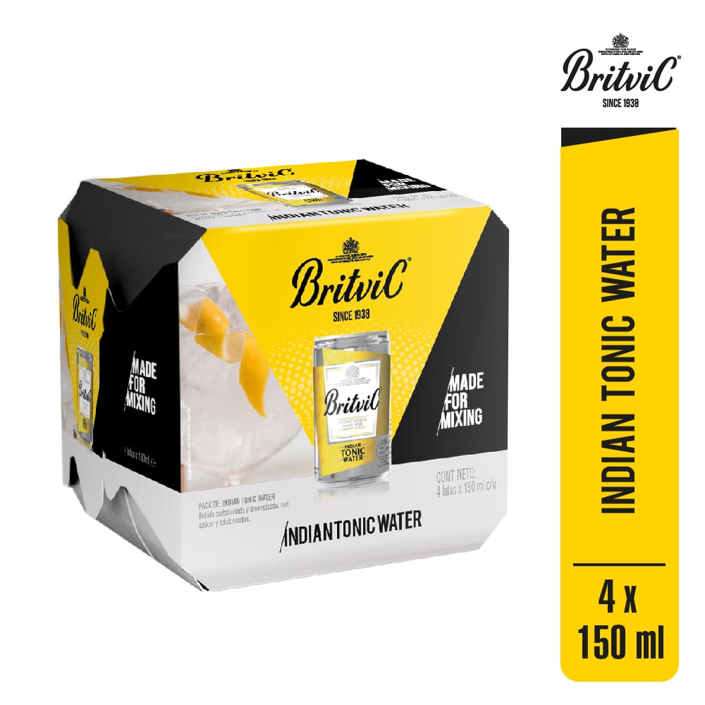 Agua Tónica BRITVIC Paquete 4un Lata 150ml