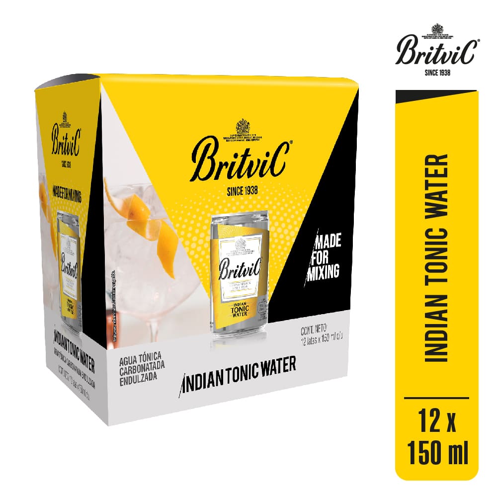Agua Tónica BRITVIC Paquete 12un Lata 150ml