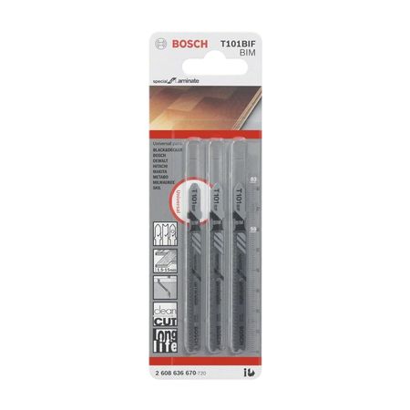 Set de 3 hojas de calar Bosch T101BIF especial para laminado