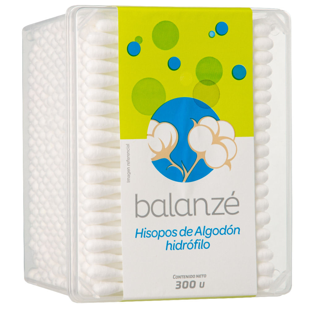 Hisopos BALANZÉ Algodón Hidrófilo Táper 300un