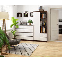 Armario Multiusos Yeko color Marrón/Blanco 2 cajones 1 puerta TU MESITA