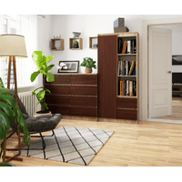 Armario Multiusos Yeko color Roble/Marrón 2 cajones 1 puerta TU MESITA
