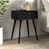 Velador Mesa de Noche Nora color Negro 1 cajón TU MESITA
