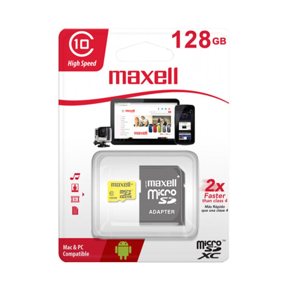 Memoria MAXELL MicroSD Con Adaptador SD 128GB