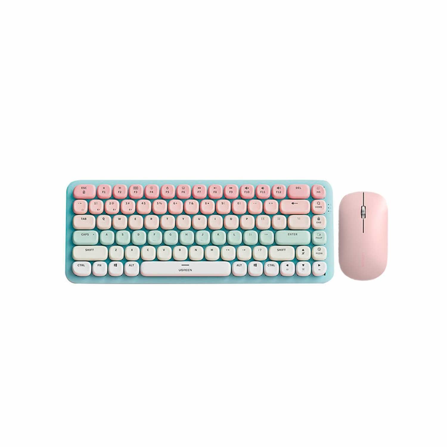 Teclado Mechanical+Mouse Ugreen Wireless 2.4Ghz+Bt 5.0 Pink-Mod 25178
