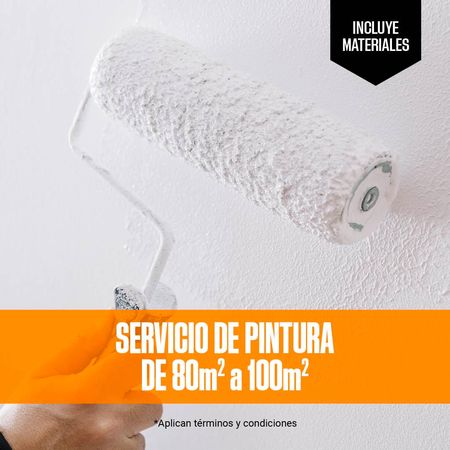 COMBO Servicio Pintura 80-100m2: 5 Latex Blanco 1 gal. + 8 Lijas al agua + Masilla 1Kg + Yeso 1Kg + 2 Cintas MT + 2 Plásticos protector + Thinner 1L