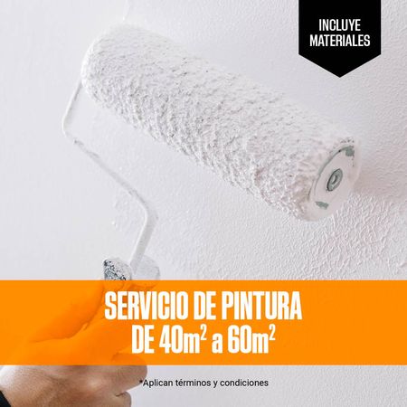 COMBO Servicio Pintura 40-60m2: 3 Latex Blanco 1 gal. + 5 Lijas al agua + Masilla 1Kg + Yeso 1Kg + Cinta MT + Plástico protector + Thinner 1L