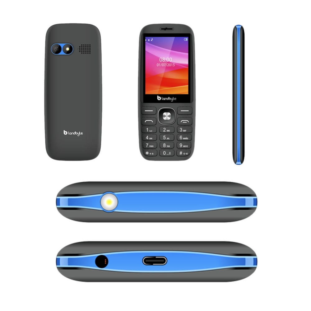 Celular 4g LandByte LT1418 2.8 Pulgadas DualSIM RadioFM Camara Azul