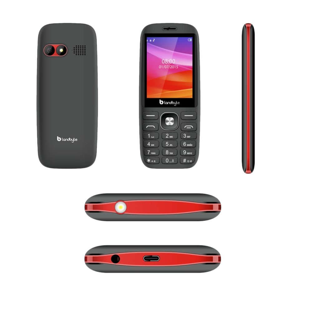 Celular 4g LandByte LT1418 2.8 Pulgadas DualSIM RadioFM Camara Rojo